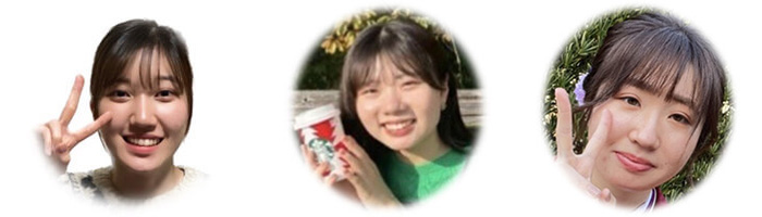 考案した3人(左から)荒木香乃さん、杉邨明日香さん、藤光真愛美さん